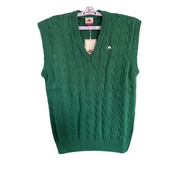 Kappa Robe Knit Vest Golf Green Large Italy Made New - Picture 2 of 7